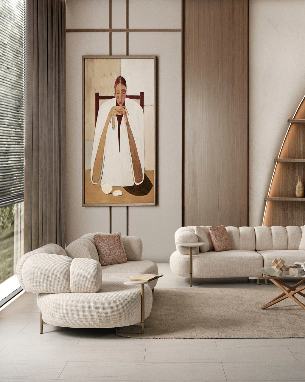 Defne Sofa Set – Modulares Sofa mit Schlaffunktion und flexiblen Beistelltischen