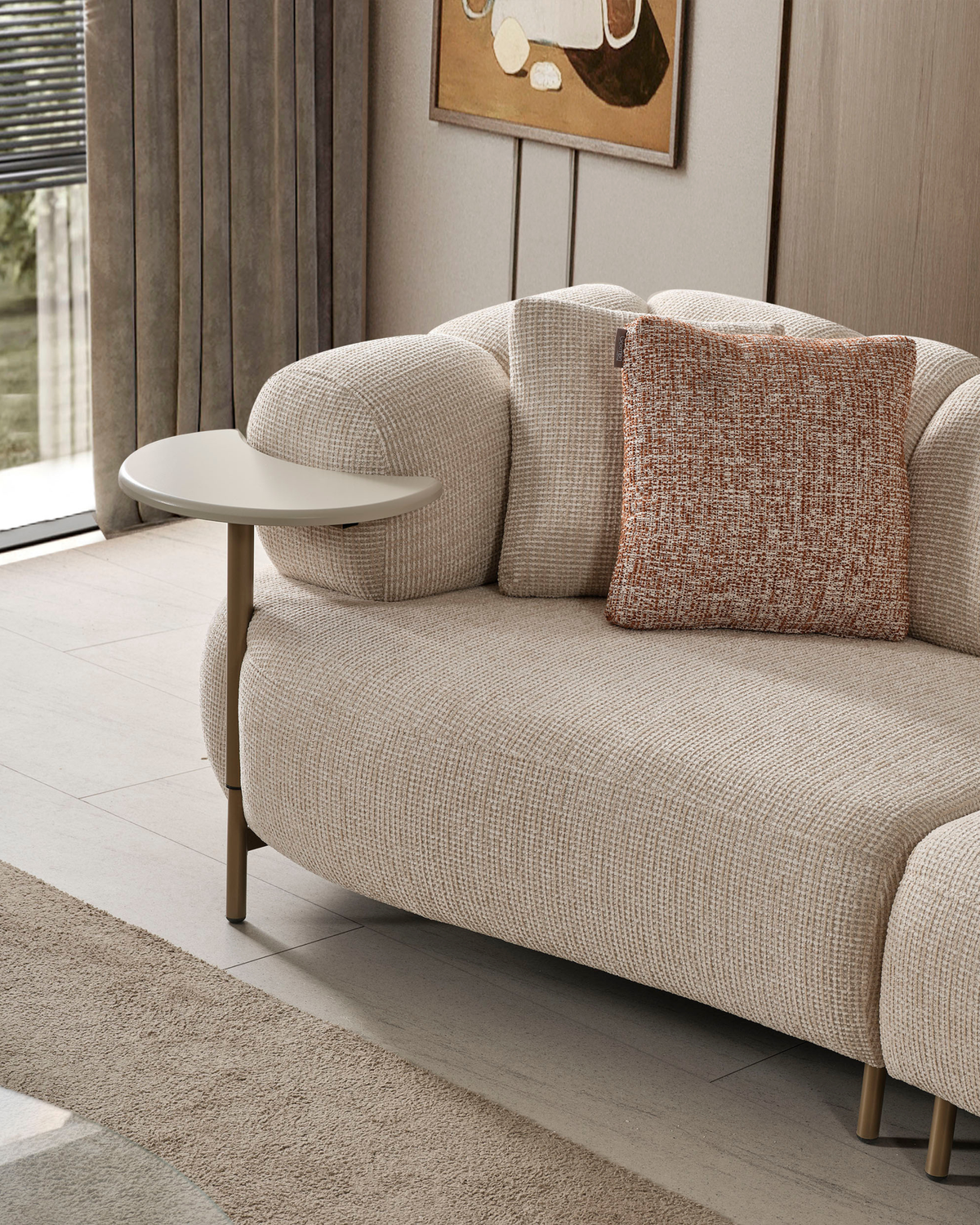 Defne 3-Sitzer Sofa – Modulares Sofa mit Schlaffunktion und flexiblem Beistelltisch