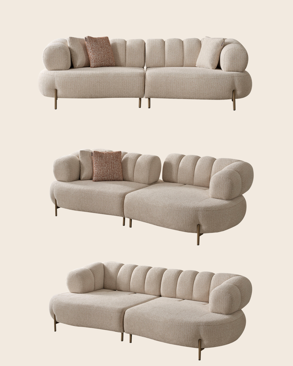 Defne Sofa Set – Modulares Sofa mit Schlaffunktion und flexiblen Beistelltischen