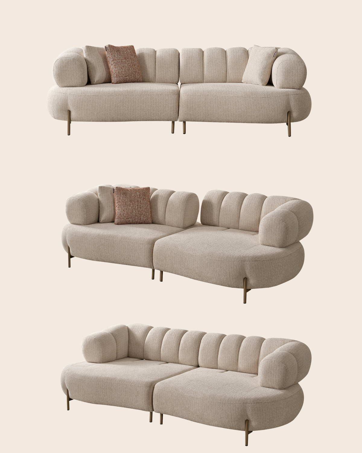 Defne Sofa Set – Modulares Sofa mit Schlaffunktion und flexiblen Beistelltischen