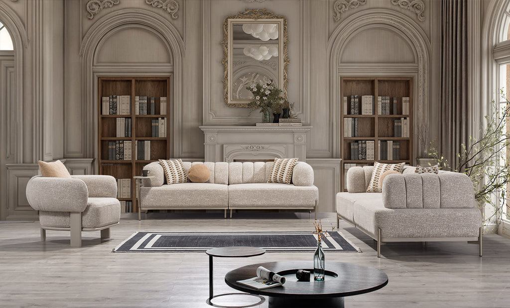 Madrid Sofa Set – Modernes Sofa mit Schlaffunktion und integriertem Beistelltisch