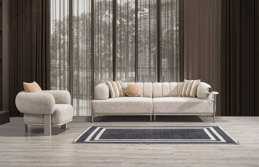Madrid Sofa Set – Modernes Sofa mit Schlaffunktion und integriertem Beistelltisch