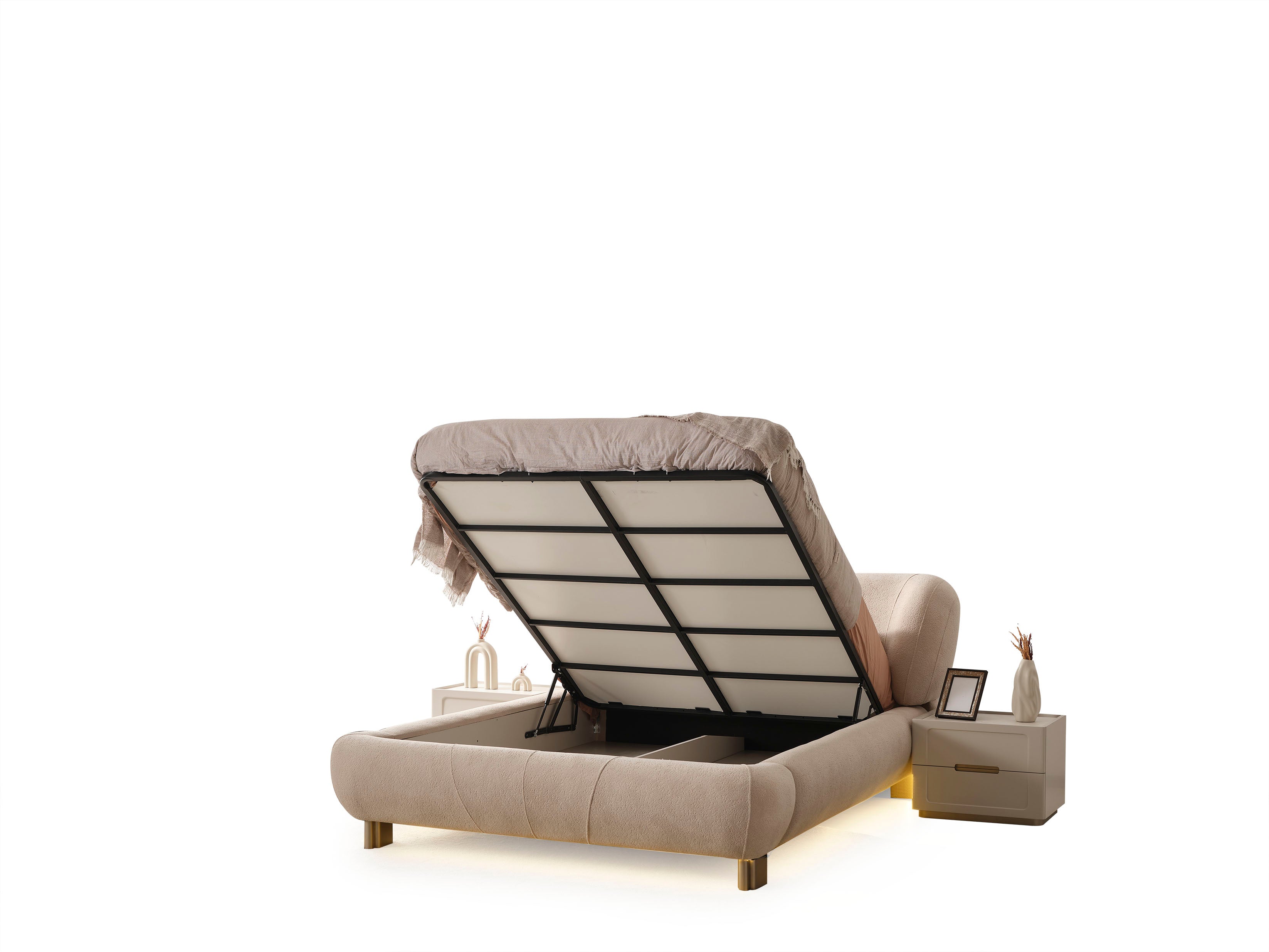 Aspera Schlafzimmer - Set Modernes Komplettschlafzimmer mit 6-türigem Kleiderschrank und LED