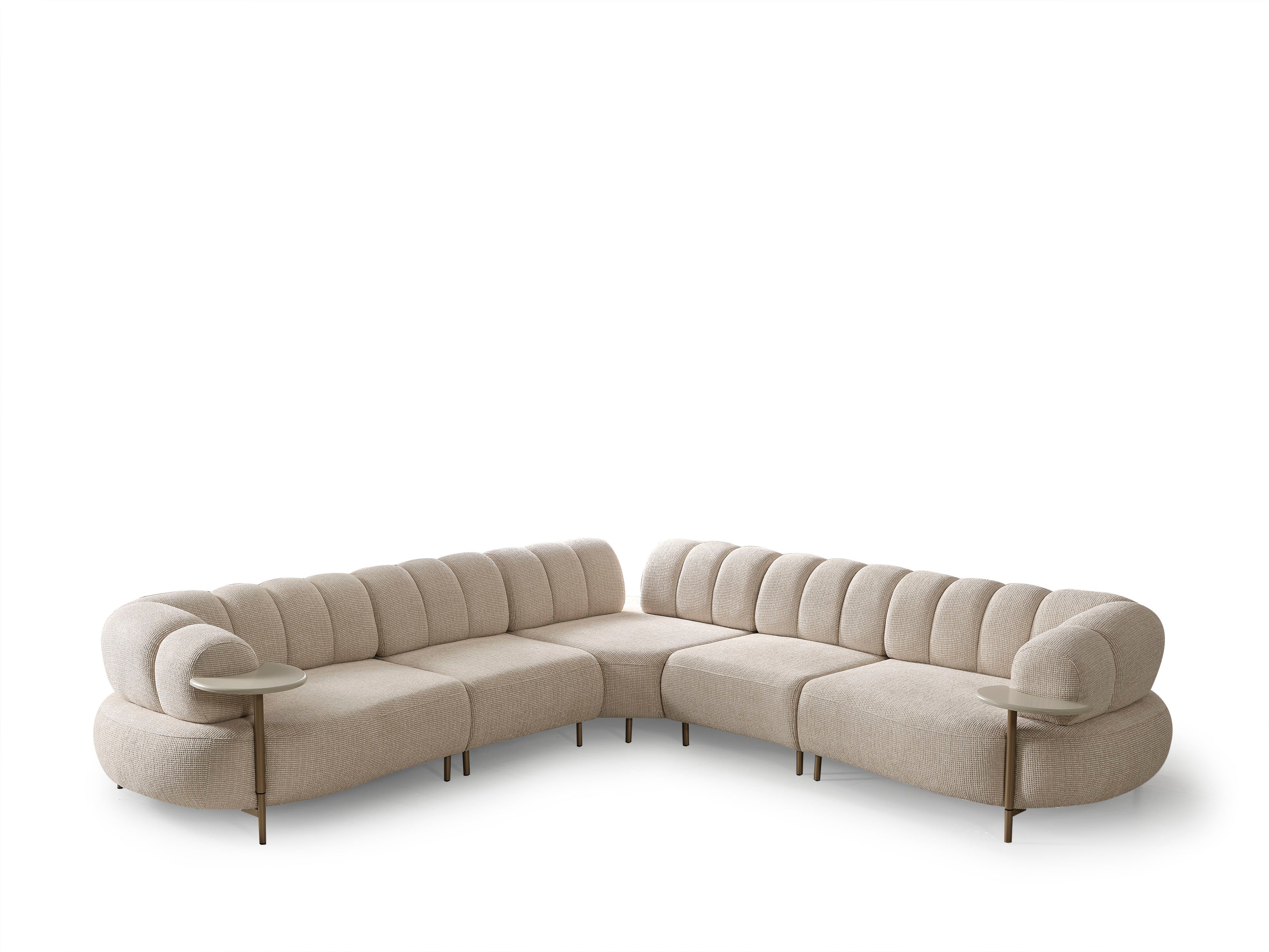 Ecksofa Defne mit integrierten Beistelltischen, 310x310cm