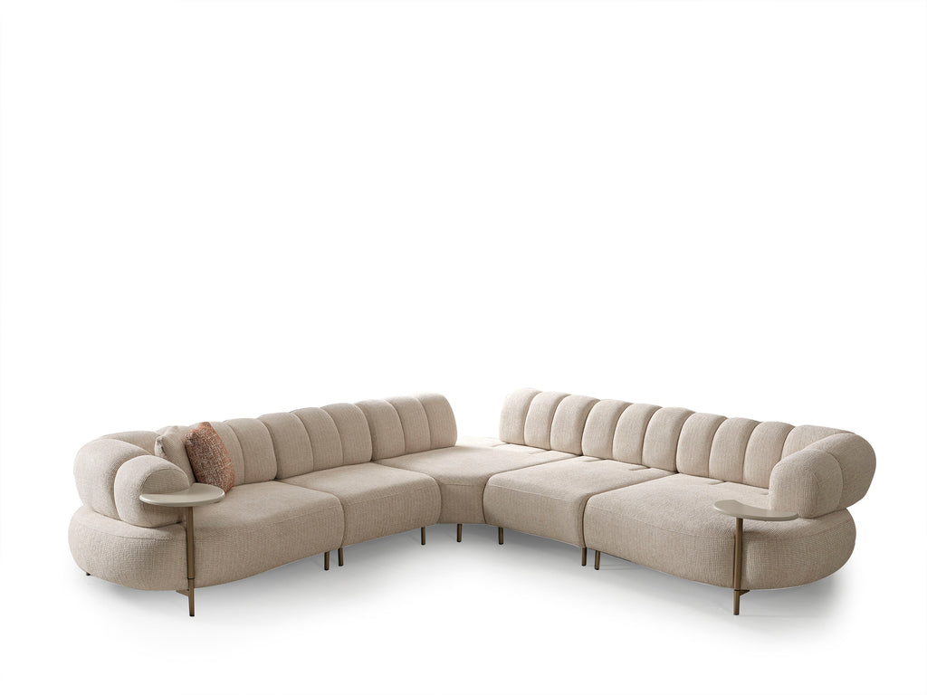 Ecksofa Defne mit integrierten Beistelltischen, 310x310cm