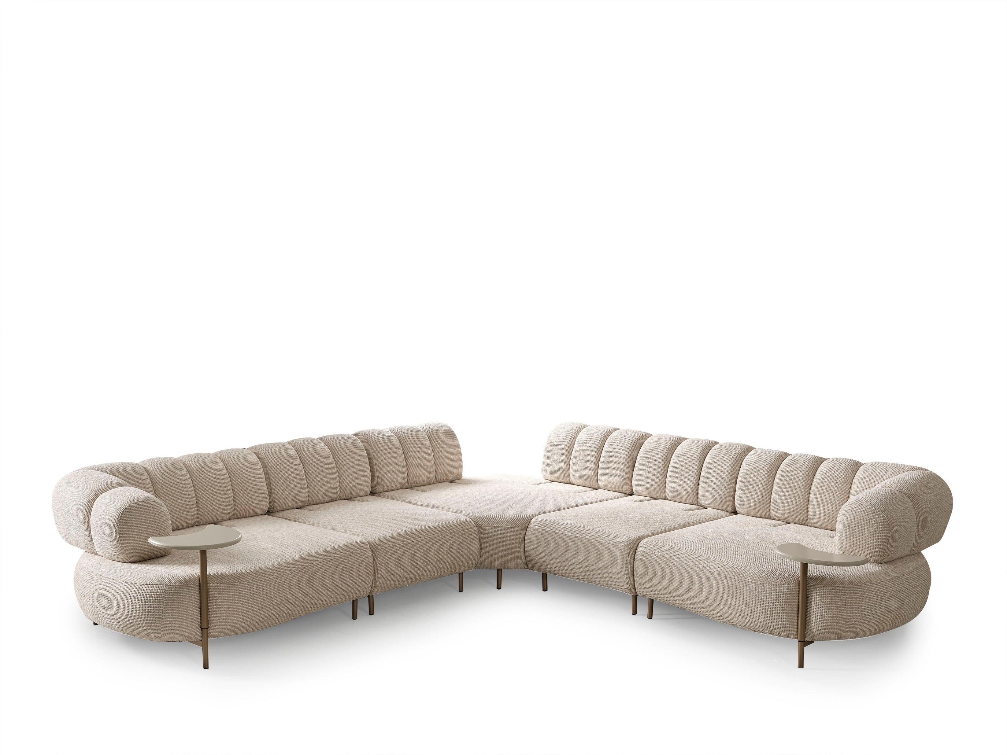 Ecksofa Defne mit integrierten Beistelltischen, 310x310cm