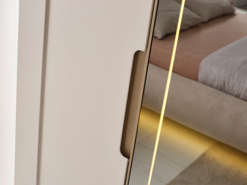 Aspera Schlafzimmer - Set Modernes Komplettschlafzimmer mit 6-türigem Kleiderschrank und LED