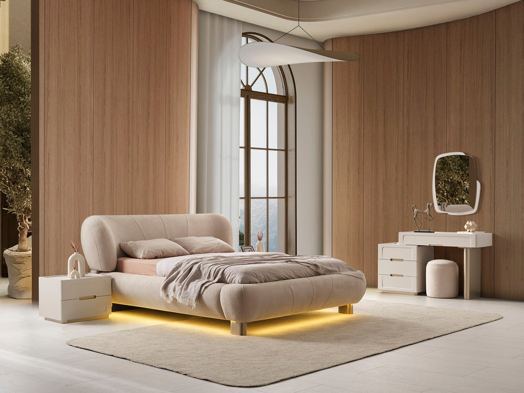 Aspera Schlafzimmer - Set Modernes Komplettschlafzimmer mit 6-türigem Kleiderschrank und LED